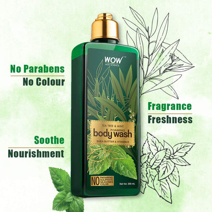 WOW Tea Tree Oil & Mint Foaming Body Wash: 250 ml