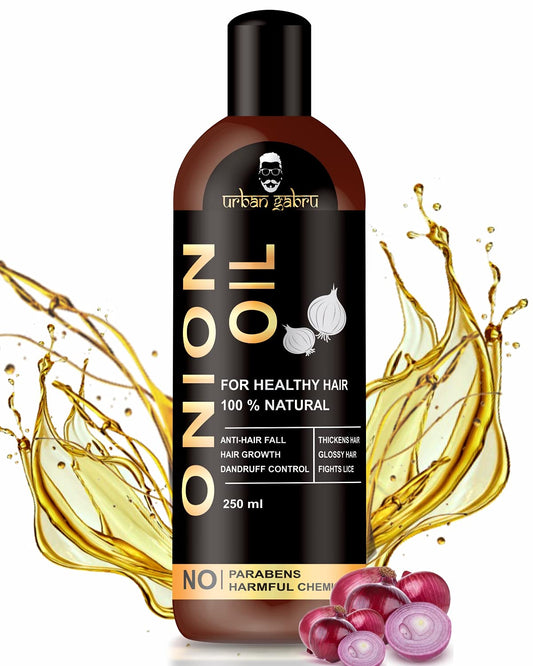 Urbangabru Onion Oil for Hair Growth – Organic Onion Juice Hair Oil for Dry Damaged Hair