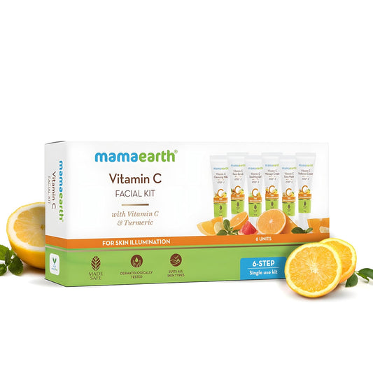 Mamaearth Vitamin C Facial Kit: Vitamin C & Turmeric, 60