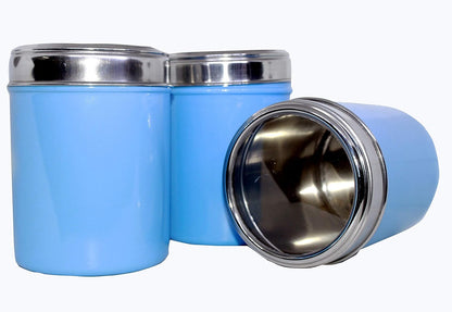 iKonbi 3 Pcs Stainless Steel Sea Blue canisters 1250 ml