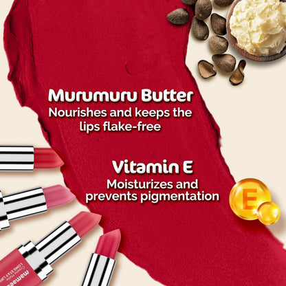 Mamaearth Creamy Matte Long Stay Lipstick: Murumuru Butter & Vitamin E, Rose Nude, 4.2 g