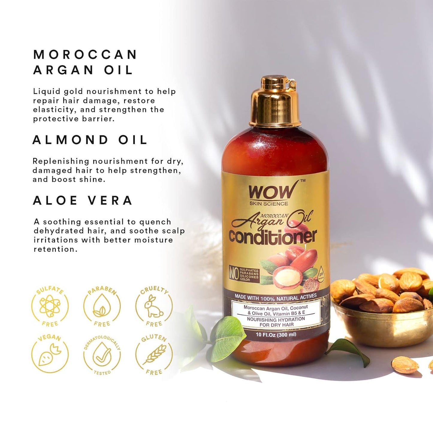 WOW Moroccan Argan Oil Hair Conditioner: 300 ml