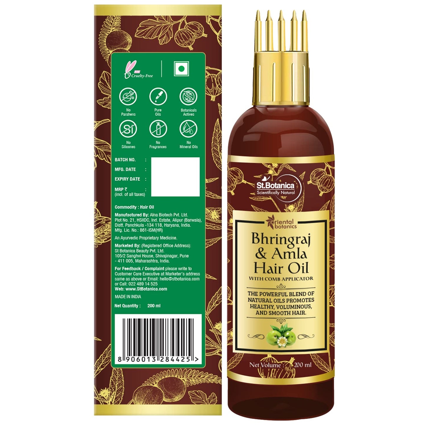 Oriental Botanics Bhringraj & Amla Hair Oil: 200 ml
