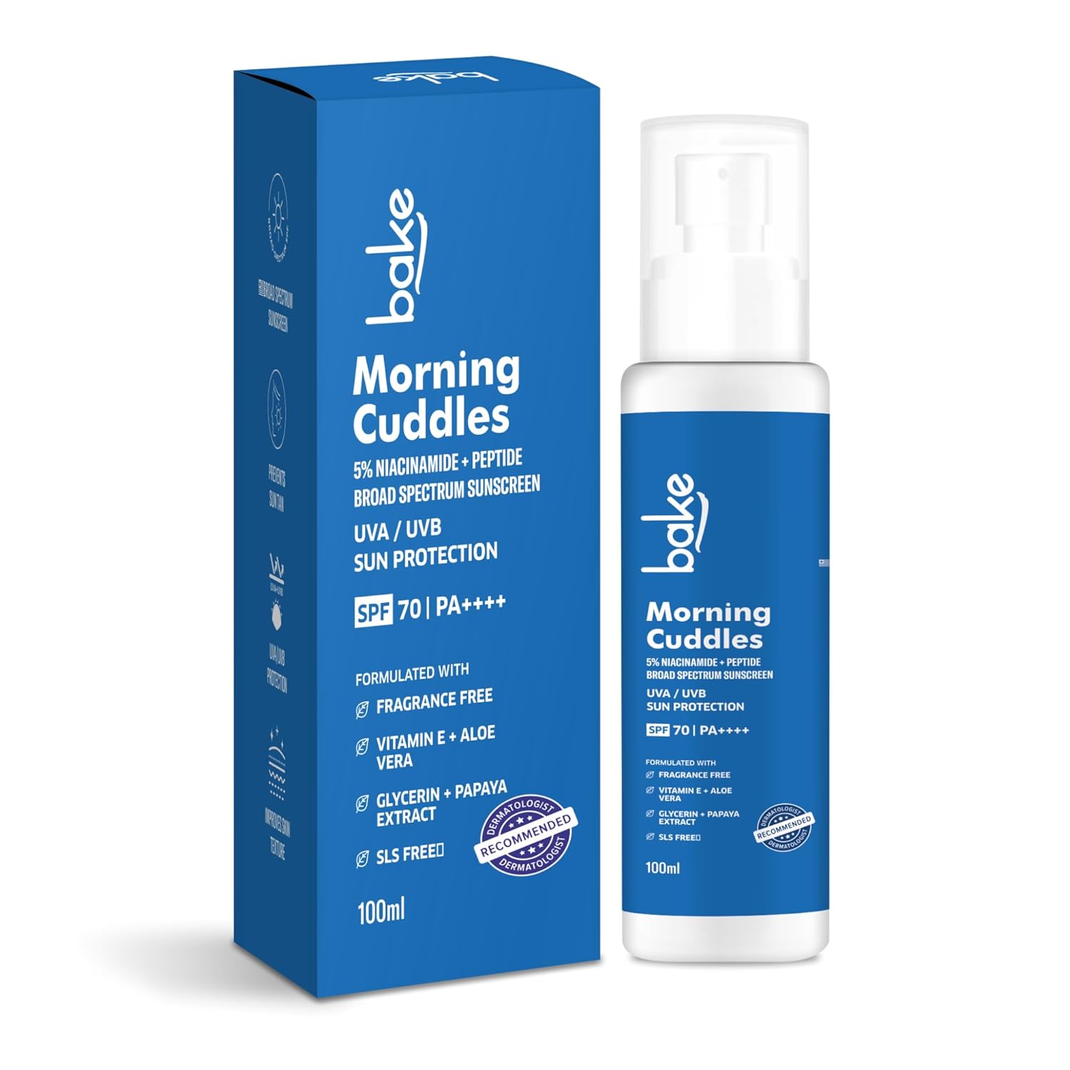 BAKE 100% Mineral Water Resistant Sunscreen Spf 70 Pa+++ With 5% Niacinamide, Peptide | Sw