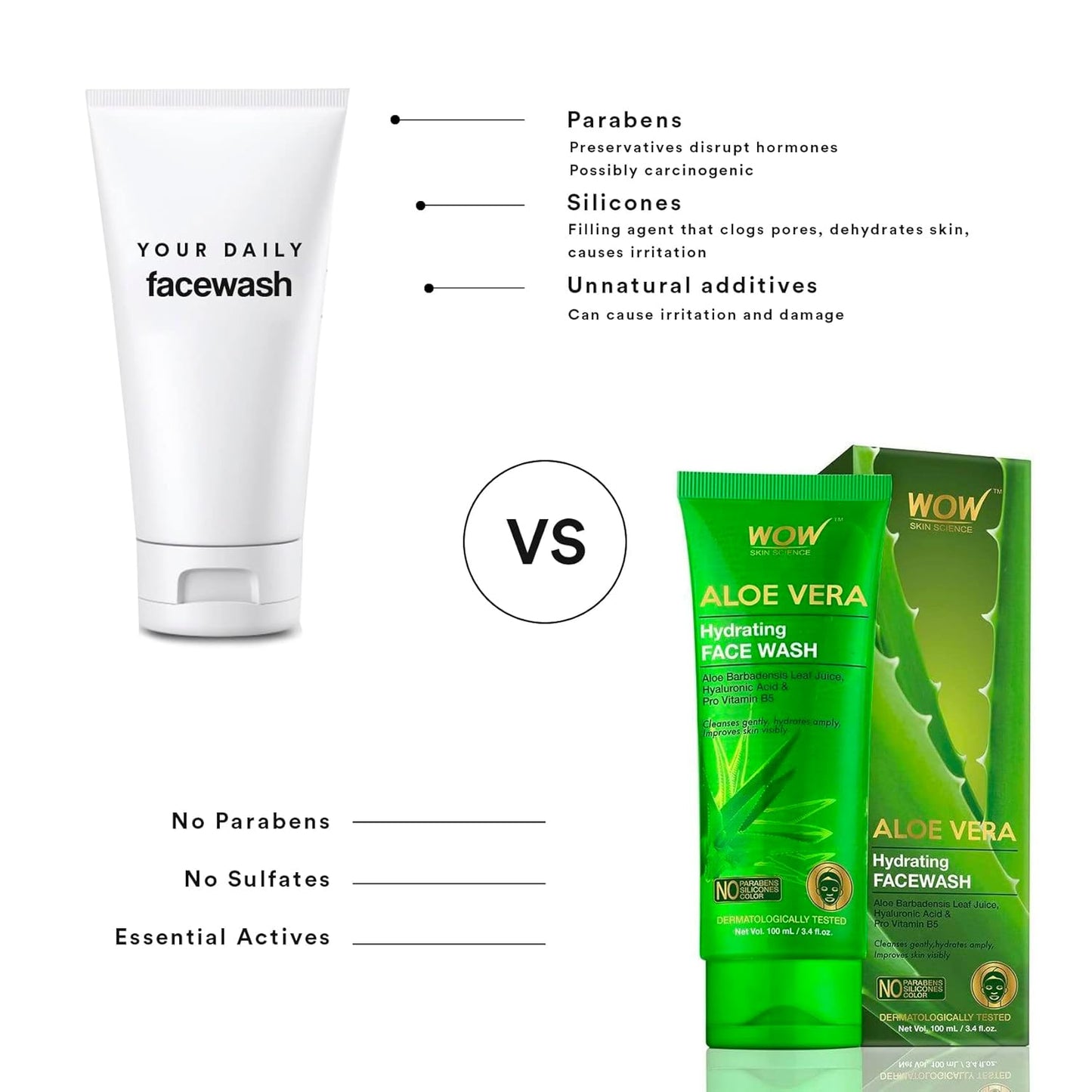 WOW Aloe Vera Face Wash: 100 ml