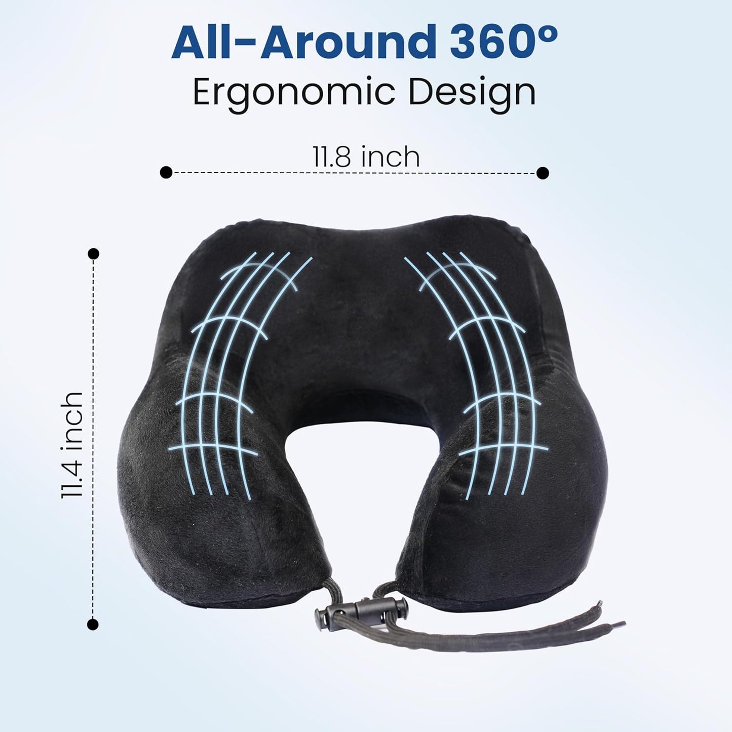 CareFoam Memory Foam Travel Pillow, Comfortable & Supportive Neck Pillow, Pain Relief Sleeping Neck Pillows for Travel, Airplane Pillow for Sleeping Airplane, Car, Office and Home