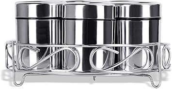 iKonbi Stainless Steel Masala & Dryfruit Set with Lid/Multipurpose Dabba Stand 7 in 1