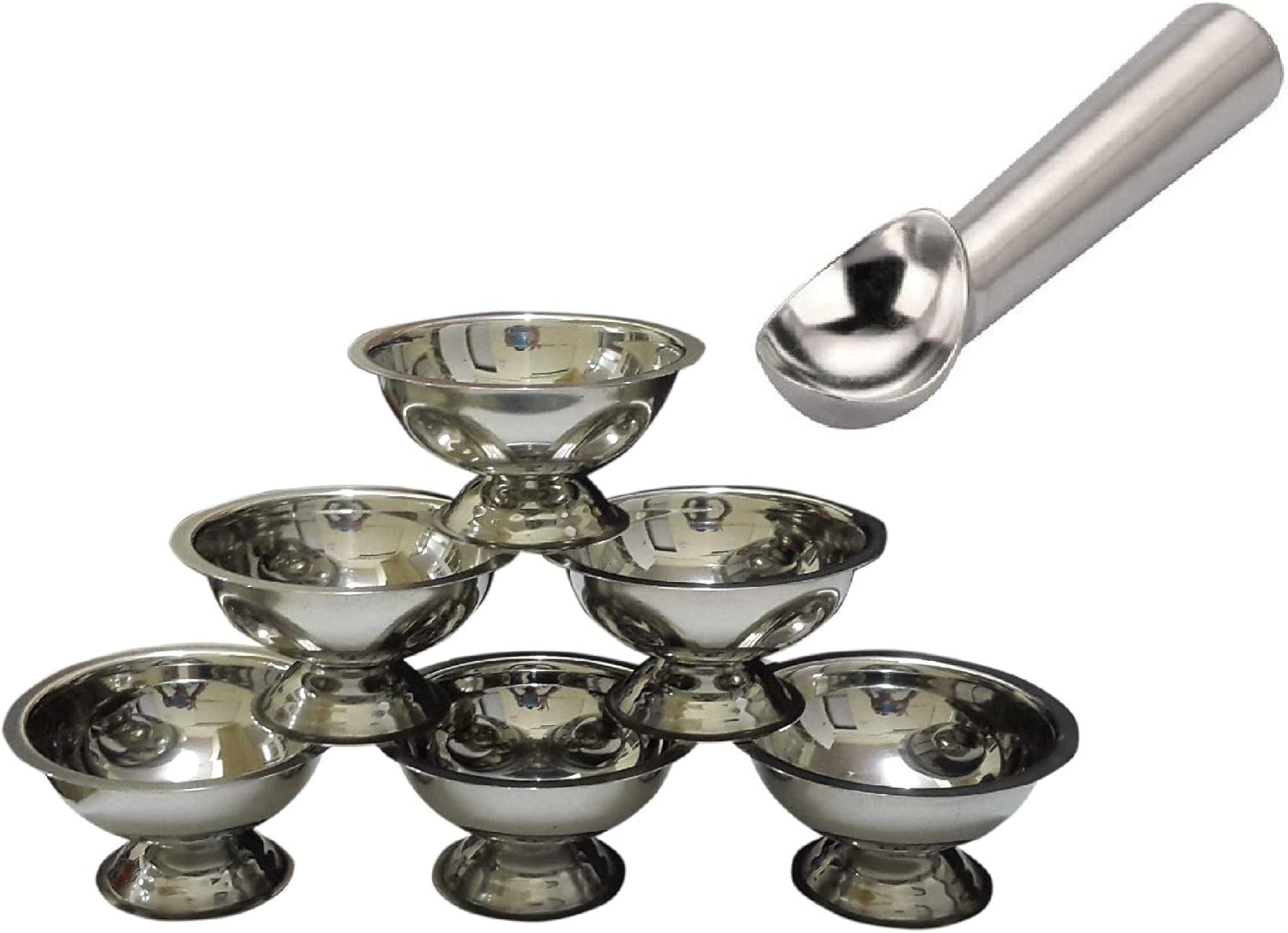 iKonbi Ice Cream Cups/Soup Bowls with Heavy Gauge Ice Cream Scoop – Set of