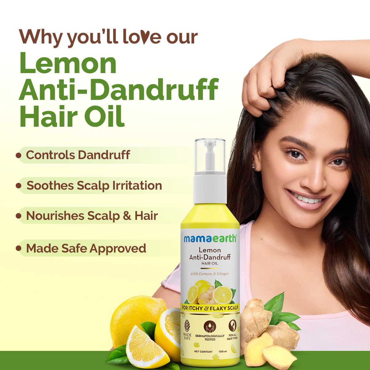 Mamaearth Lemon Anti-Dandruff HairOil for Flaky Scalp 100ml