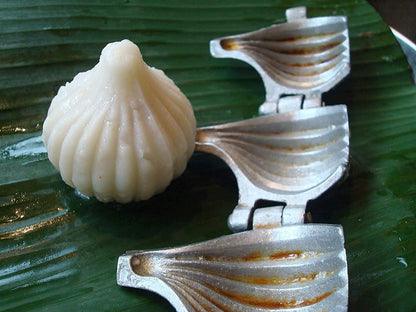 iKonbi Modak Maker Mould Aluminum for Ganpati, Diwali, Dasra, and Other Festival Set of 2 Big Size, 7 cm