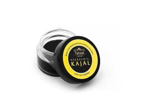 TATSAT Wellness Through Ayurveda Baby Kajal with Pure Herbs, Medicated Soot & Desi Cow