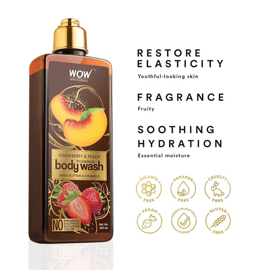 WOW Strawberry & Peach Foaming Body Wash: 250 ml