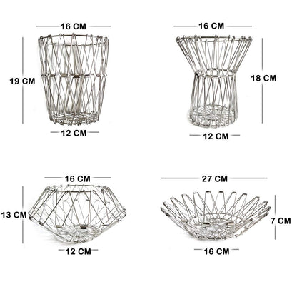 iKonbi Stainless Steel Multipurpose Folding Fruit and Vegetable Basket for Kitchen,