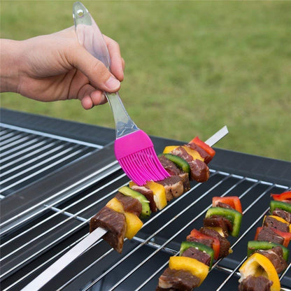 iKonbi Silicone Basting BBQ Pastry Oil Brush Random Colour Turkey Baster Barbecue Utensil use for Grilling & Marinating - Desserts Baking Medium Size Set of 2