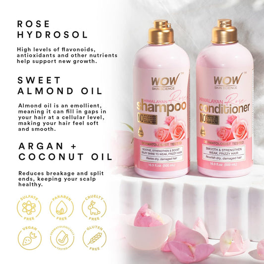 WOW Himalayan Rose Hair Shampoo & Conditioner Set: 500 ml each