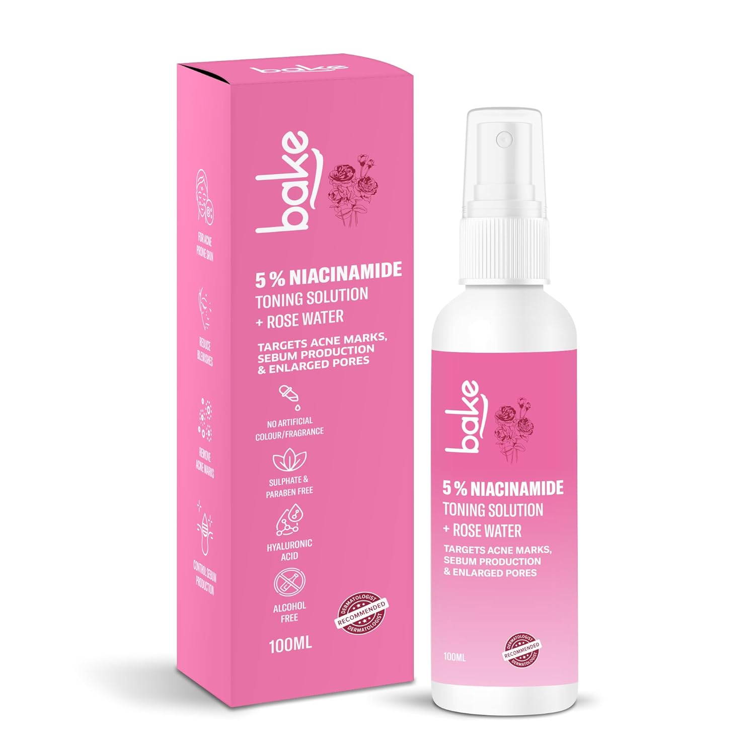 BAKE 5% Niacinamide Toner For Combination & Oily Skin | Targets Acne Marks, Oil Production
