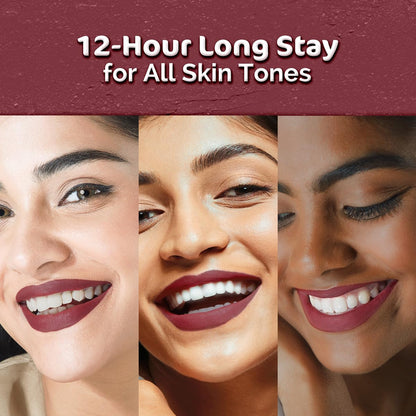 Mamaearth Moisture Matte Lipstick: 02 Plum Punch, Avocado Oil & Vitamin E, 2 g