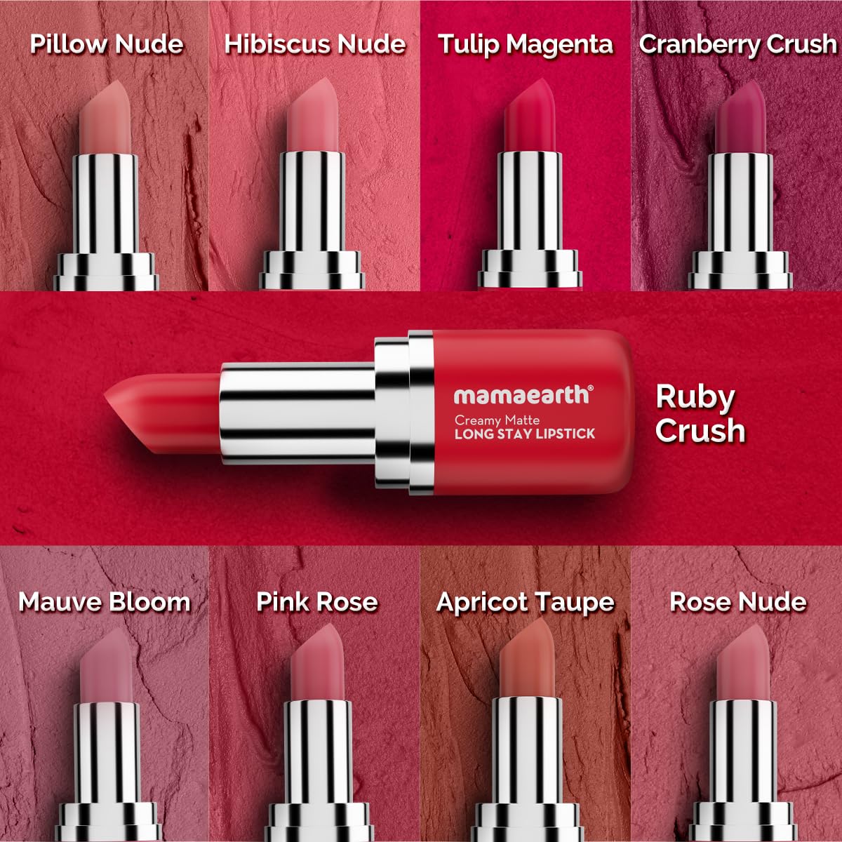 Mamaearth Creamy Matte Long Stay Lipstick: Rose Nude, 4.2 g