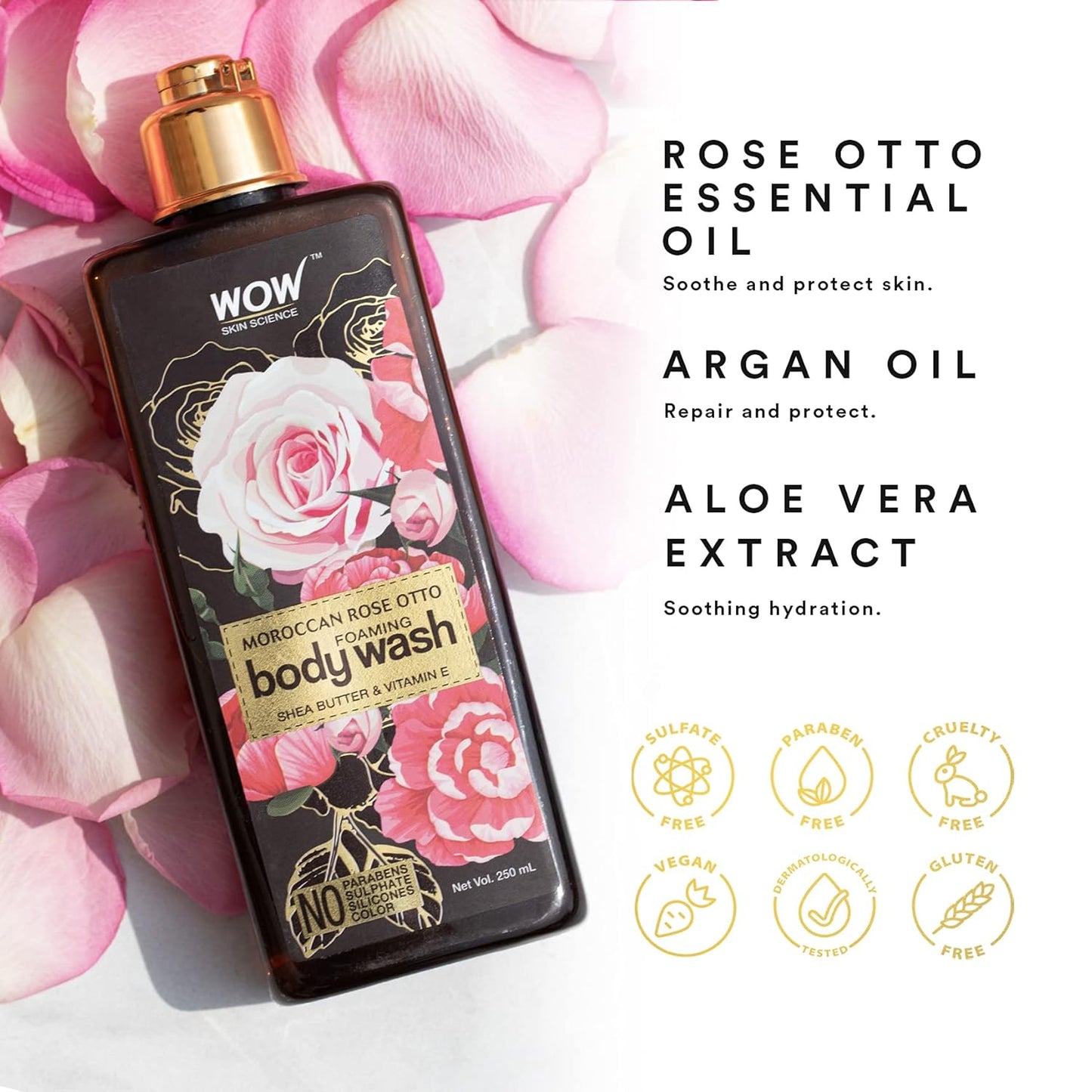 WOW Moroccan Rose Otto Body Wash: 250 ml