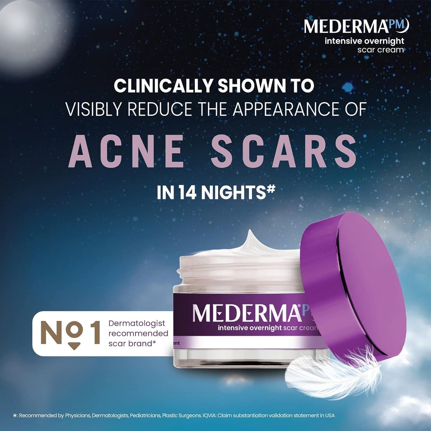 Mederma PM Intensive Overnight Scar Cream: Pack of 2, 30 g each