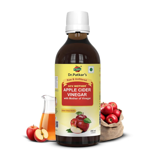 Dr. Patkar's Apple Cider Vinegar with Mother Vinegar | Unfiltered & Undiluted | Suitable f