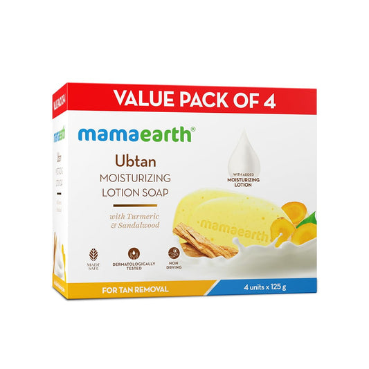 Mamaearth Ubtan Moisturizing Lotion Soap 125 G (Pack Of 4) | Removes Tan | Benefits Of Lot