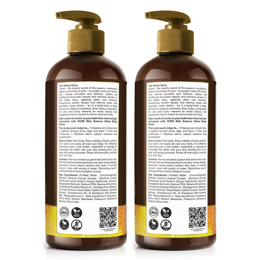 WOW Skin Science Ubtan Body Wash: Pack of 2, 500 ml each