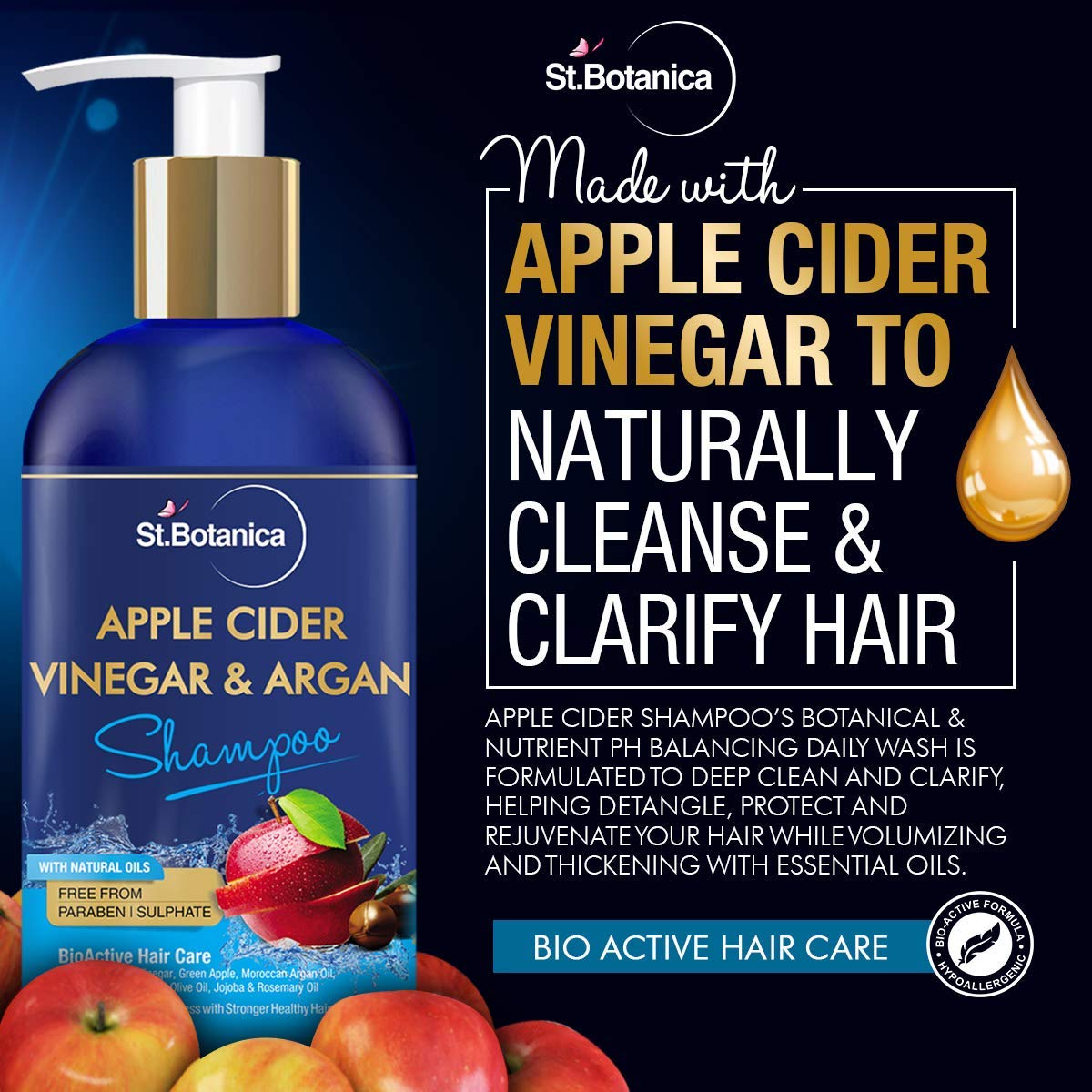 StBotanica Apple Cider Vinegar & Argan Oil Shampoo: 300 ml
