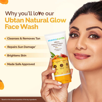 Mamaearth Ubtan Face Wash: Turmeric & Saffron, 100 ml
