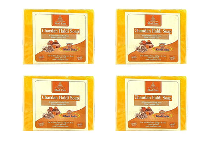 KHADI NATURAL Herbal Chandan Haldi Soap, 125 g (Pack of 4)