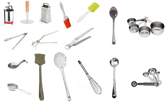 iKonbi Stainless Steel 17 in 1 Perfect Kitchen Tool Combo - Masher, Mendu WADA Maker,
