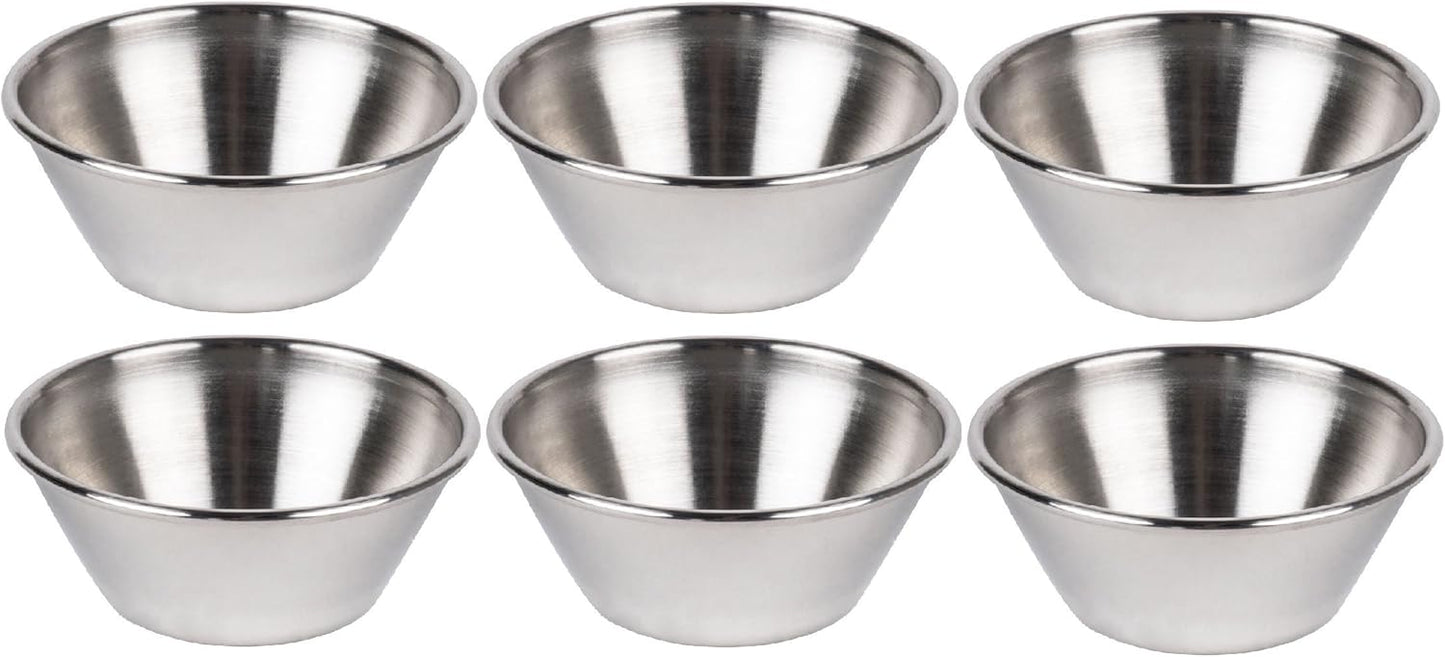 iKonbi Sauce Cup Set – Stainless Steel, 60 ml, 6×6×3.5 cm, Pack of