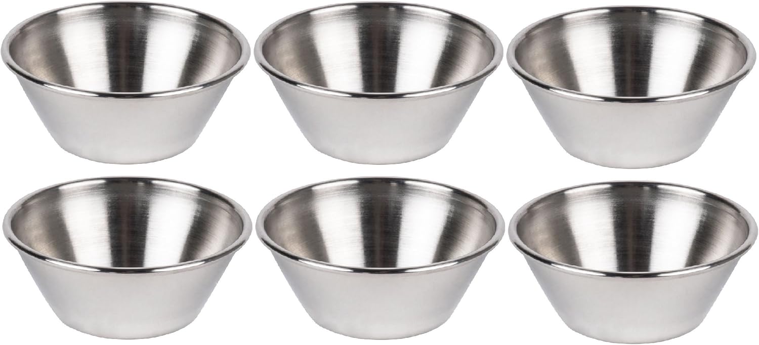 iKonbi Sauce Cup Set – Stainless Steel, 60 ml, 6×6×3.5 cm, Pack of
