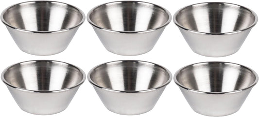 iKonbi Sauce Cup Set – Stainless Steel, 45 ml, 6×6×2 cm, Pack of