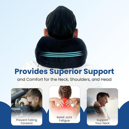 CareFoam Memory Foam Travel Pillow, Comfortable & Supportive Neck Pillow, Pain Relief Sleeping Neck Pillows for Travel, Airplane Pillow for Sleeping Airplane, Car, Office and Home