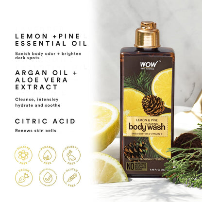 WOW Lemon & Pine Foaming Body Wash: 250 ml