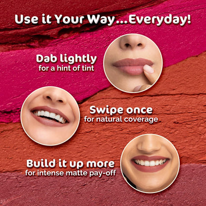 Mamaearth Moisture Matte Lipstick: 02 Plum Punch, Avocado Oil & Vitamin E, 2 g
