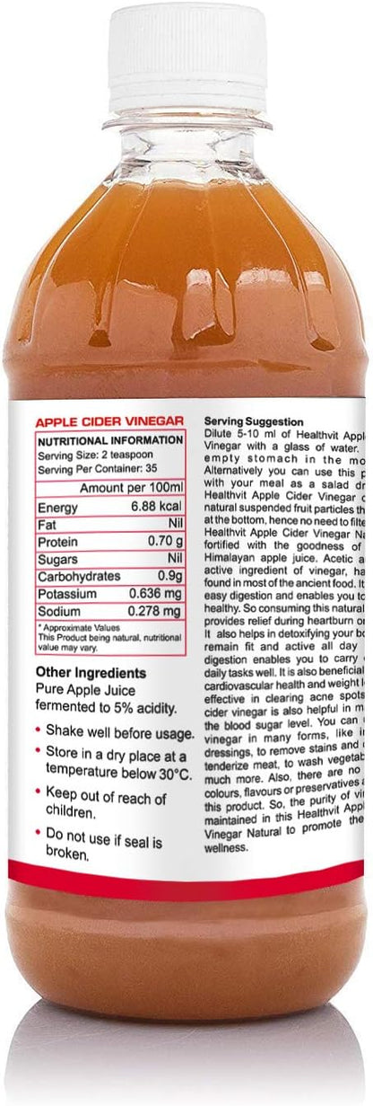 Apple Cider Vinegar: With Mother, Raw & Unfiltered, 500 ml