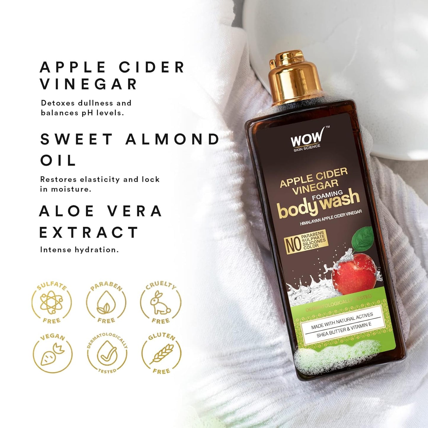WOW Apple Cider Vinegar Foaming Body Wash: 250 ml