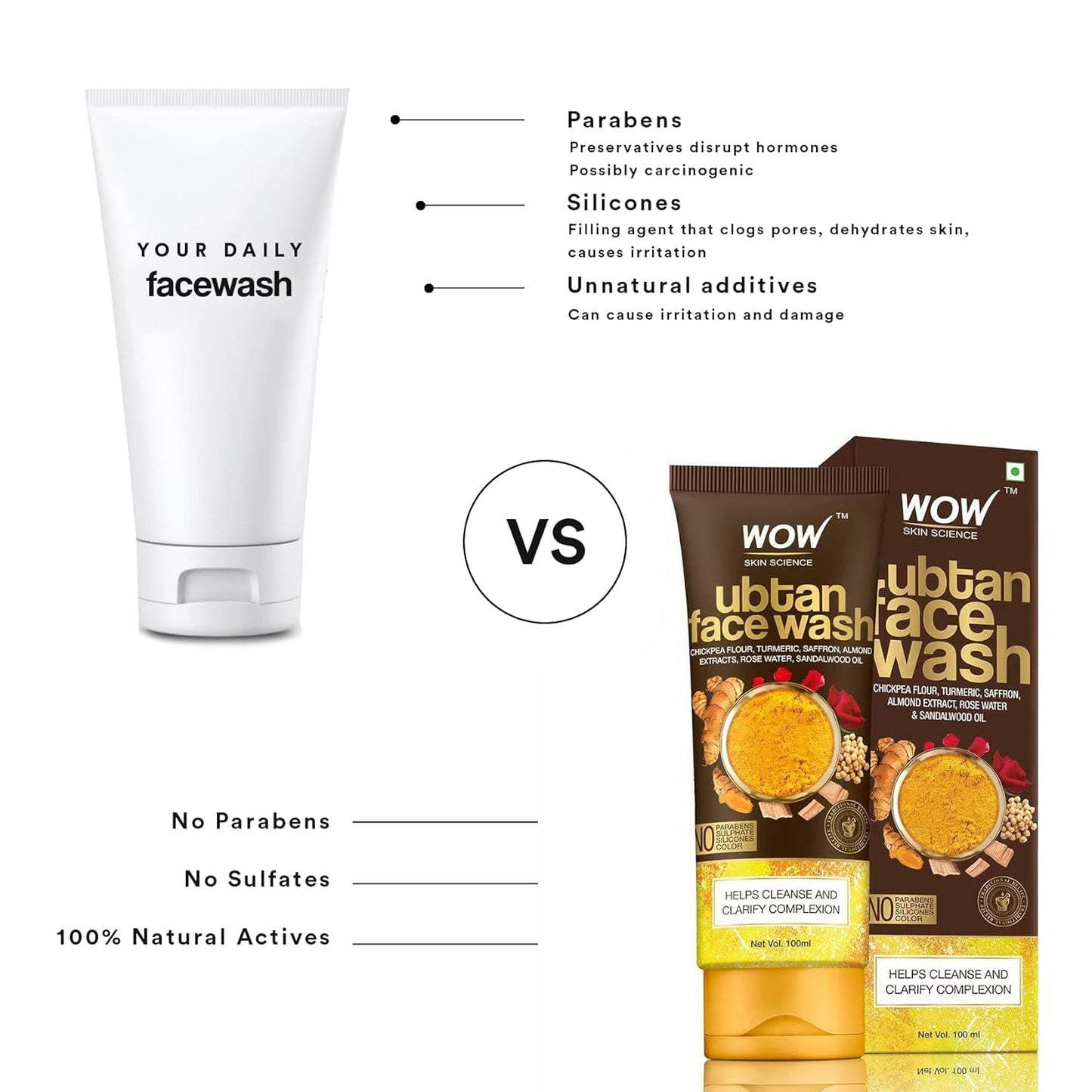 WOW Ubtan Face Wash: 100 ml