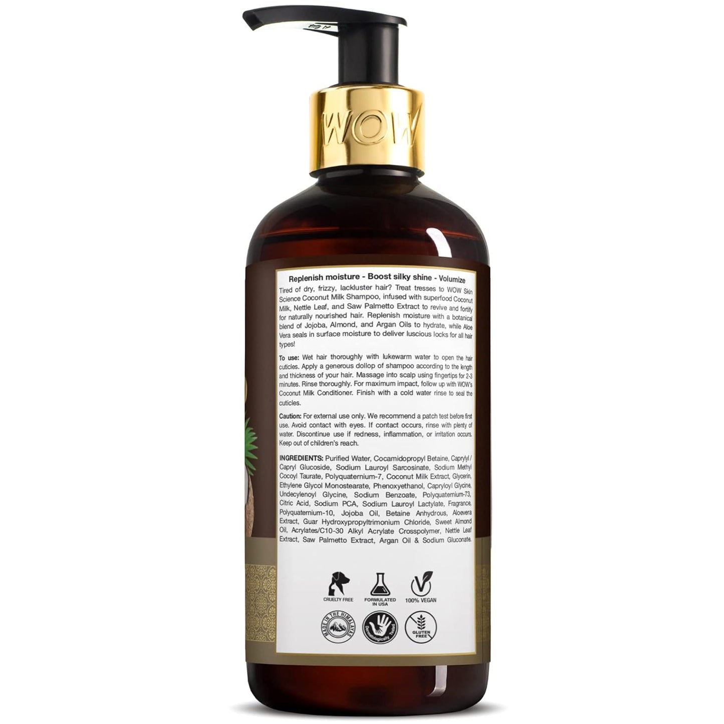WOW Coconut Milk Shampoo: No Sulphate/Paraben/Silicone, 300 ml