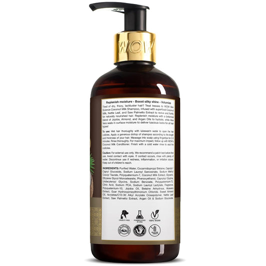 WOW Coconut Milk Shampoo: No Sulphate/Paraben/Silicone, 300 ml