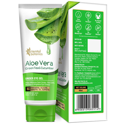 Oriental Botanics Under Eye Gel: Aloe Vera, Green Tea & Cucumber, 40 ml