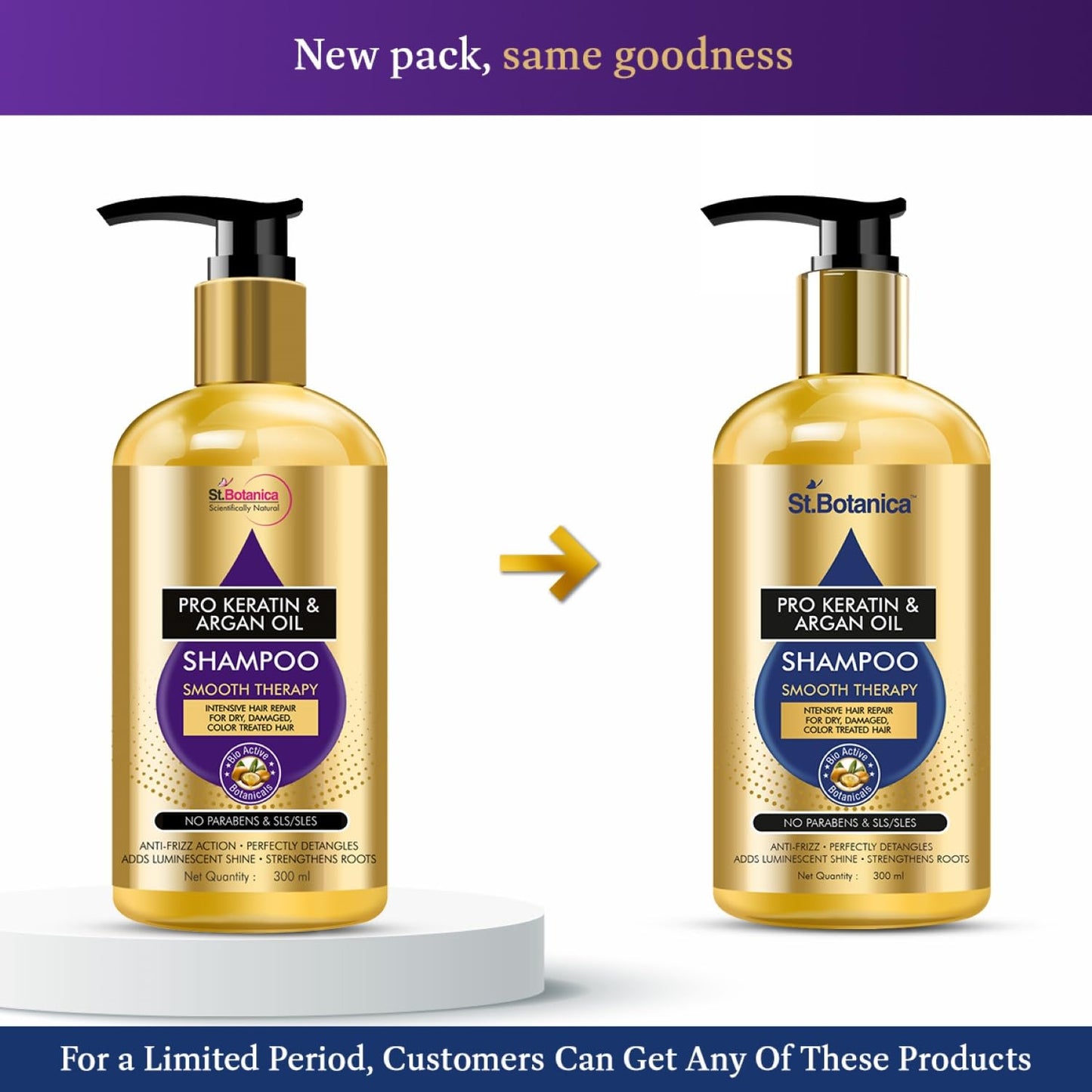 StBotanica Pro Keratin & Argan Oil Shampoo: Smooth Therapy, 300 ml
