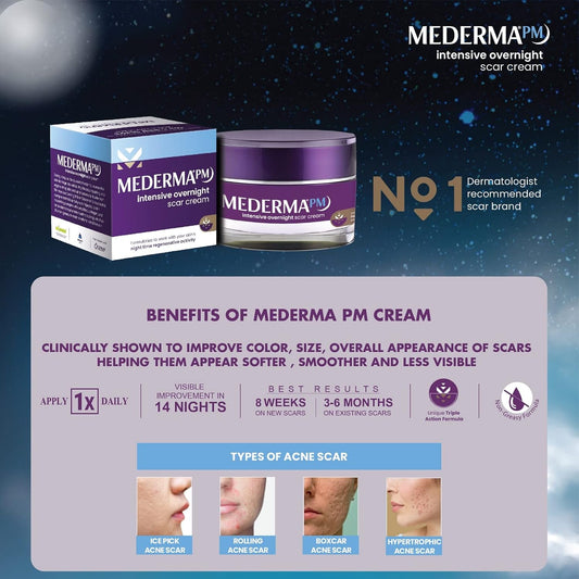 Mederma PM Intensive Overnight Scar Cream: Pack of 2, 30 g each