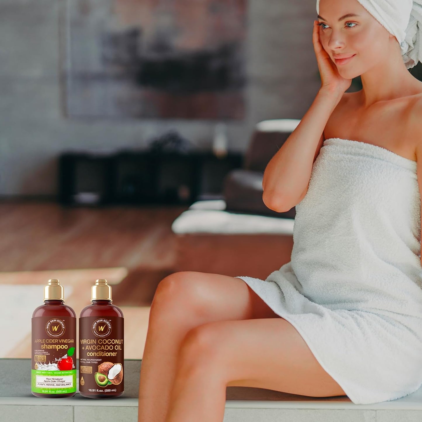 WOW Apple Cider Vinegar Shampoo & Avocado Conditioner Set: 500 ml each