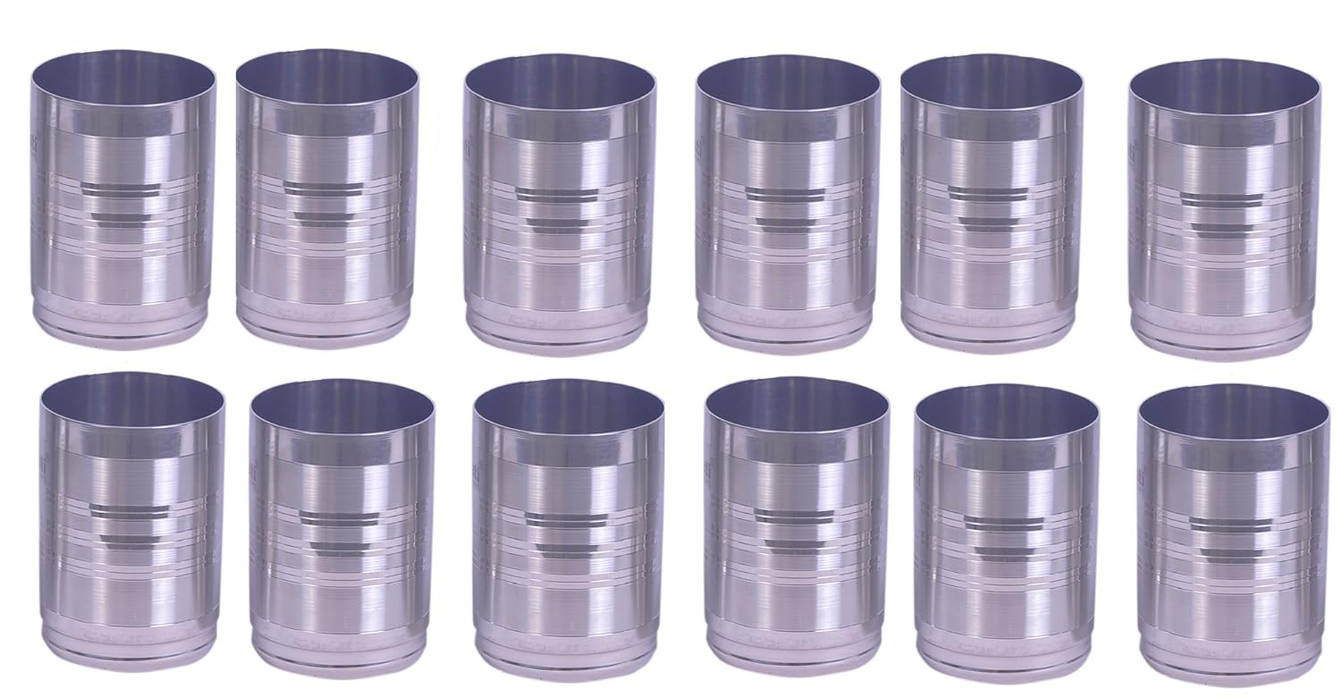 iKonbi Stainlees Steel Round Shape Drinking Glass 300 ml Set of