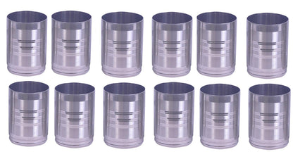 iKonbi Stainlees Steel Round Shape Drinking Glass 300 ml Set of
