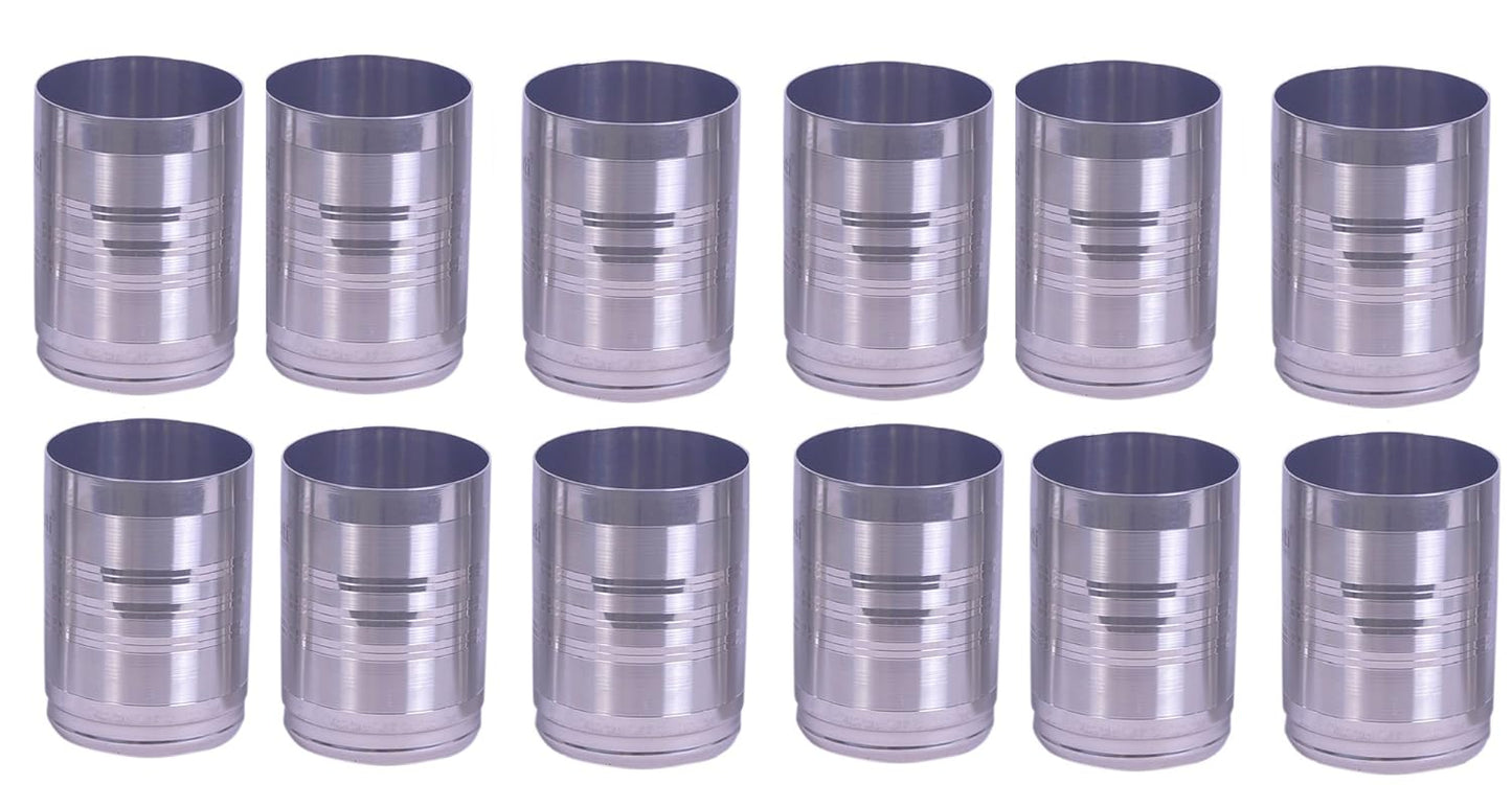 iKonbi Stainlees Steel Round Shape Drinking Glass 300 ml Set of 12