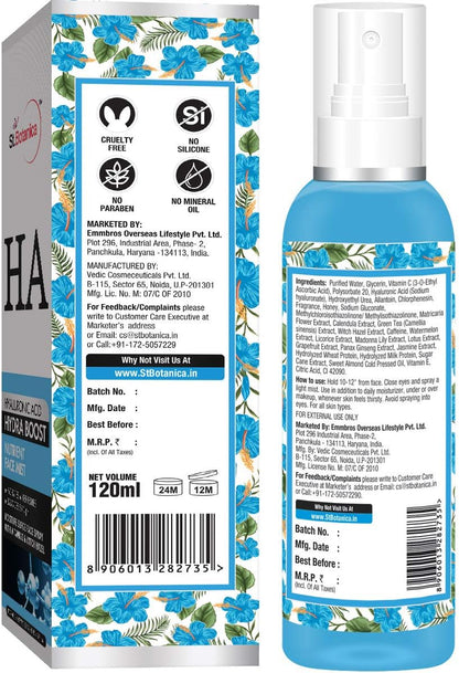 StBotanica Hyaluronic Acid Hydra Boost Face Mist: 120 ml